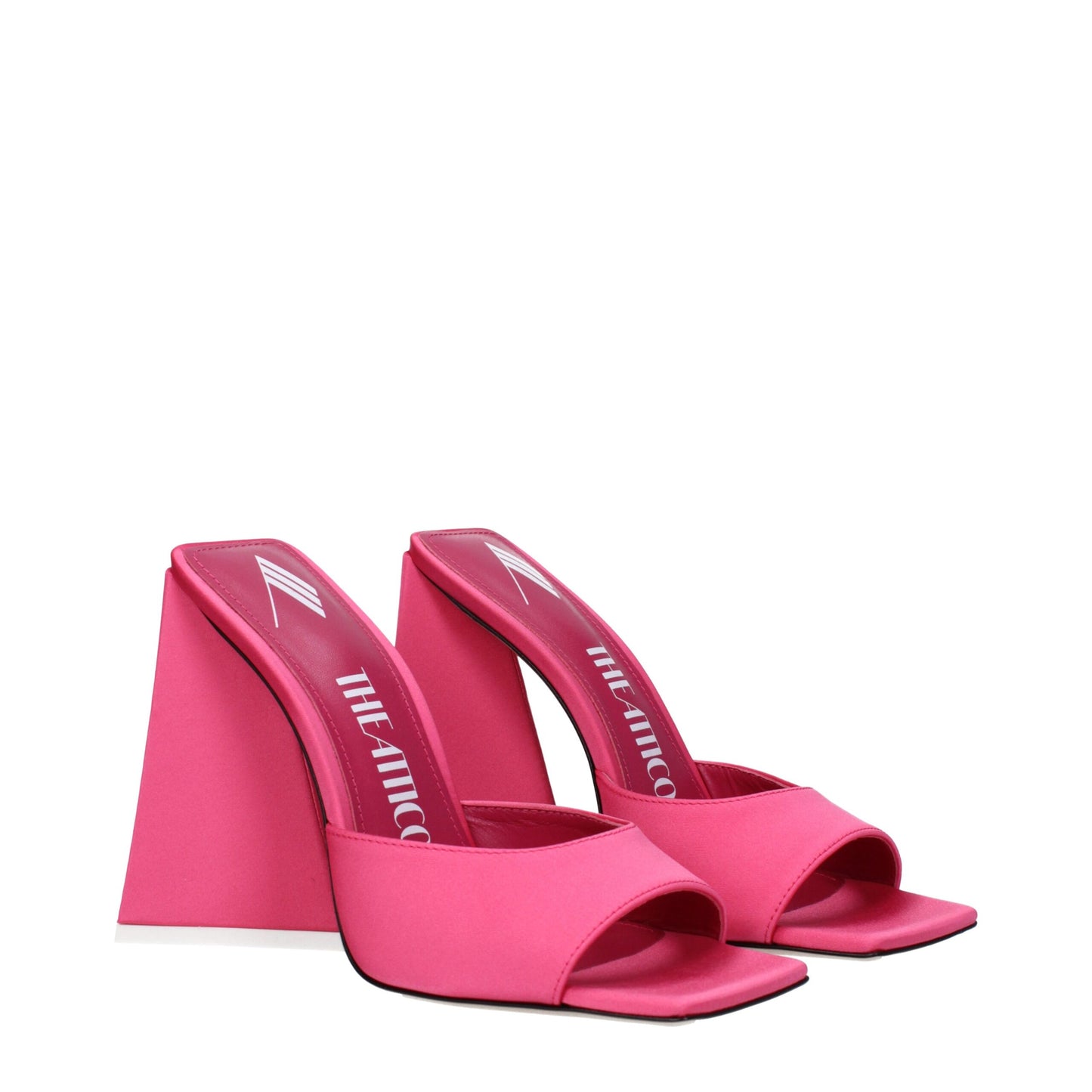 De Attico platforms in roze stof