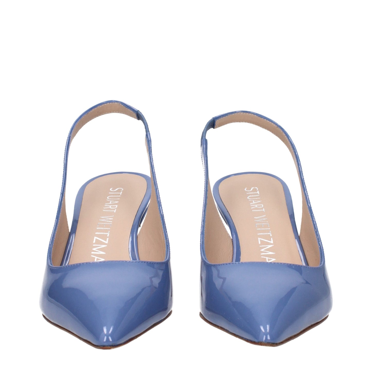 Lichtblauwe leren pumps met hoge hak van Stuart Weitzman