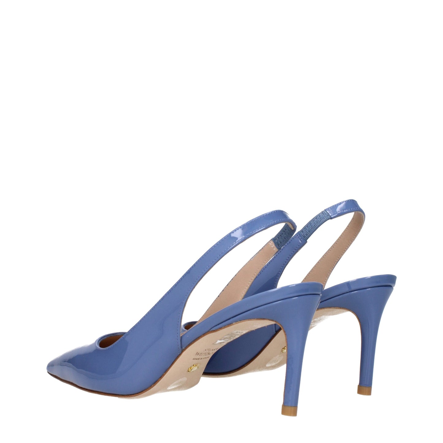 Lichtblauwe leren pumps met hoge hak van Stuart Weitzman