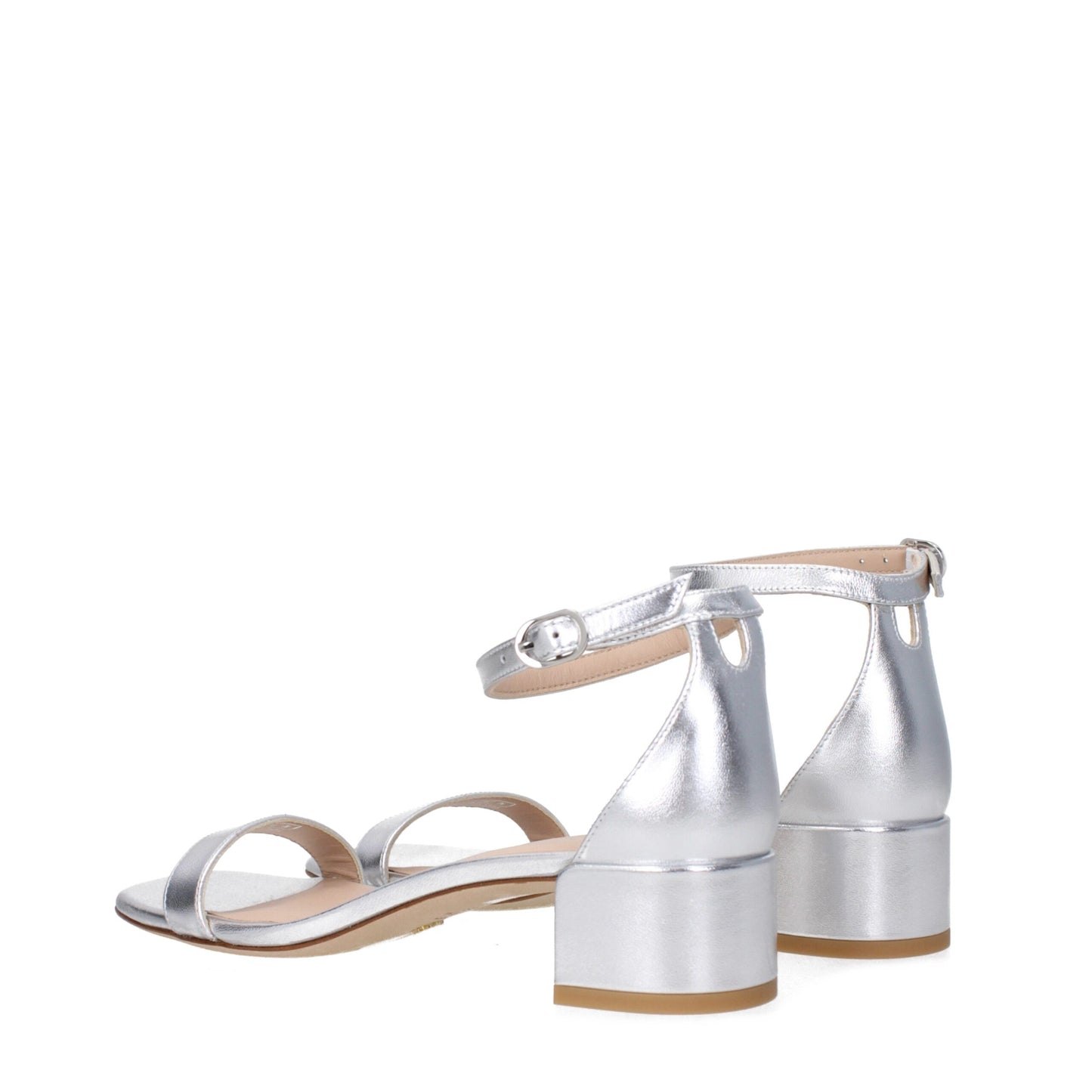 Stuart Weitzman grijze leren platte sandalen