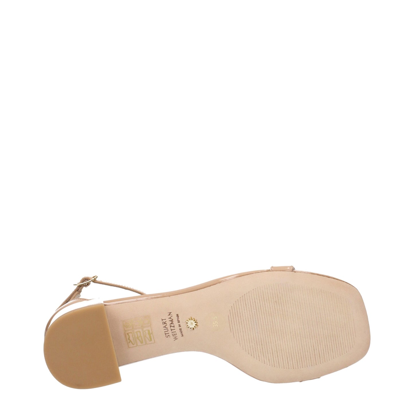 Roze leren platte sandalen van Stuart Weitzman