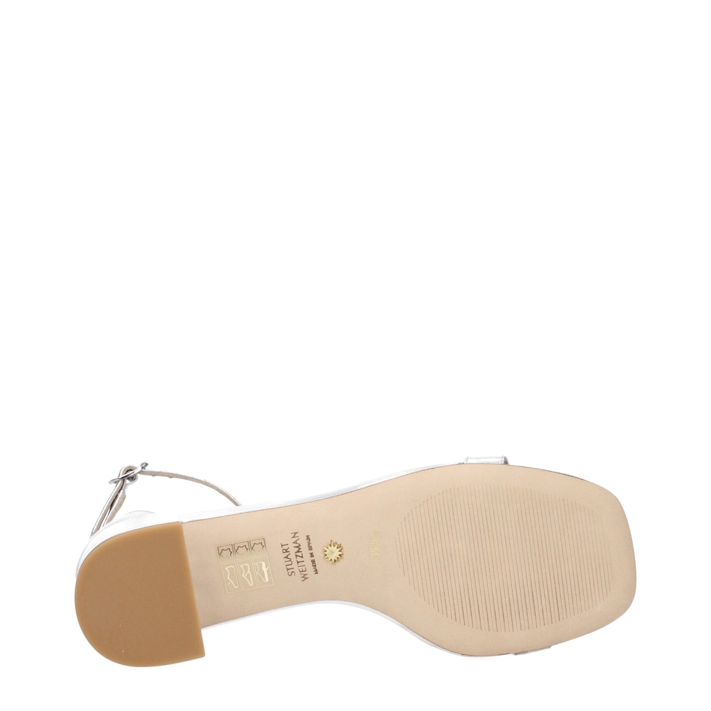 Stuart Weitzman grijze leren platte sandalen