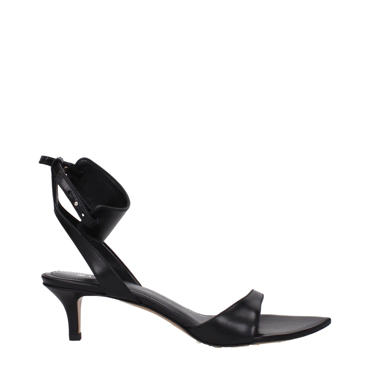 Isabel Marant Zwarte Lederen Platte Sandalen