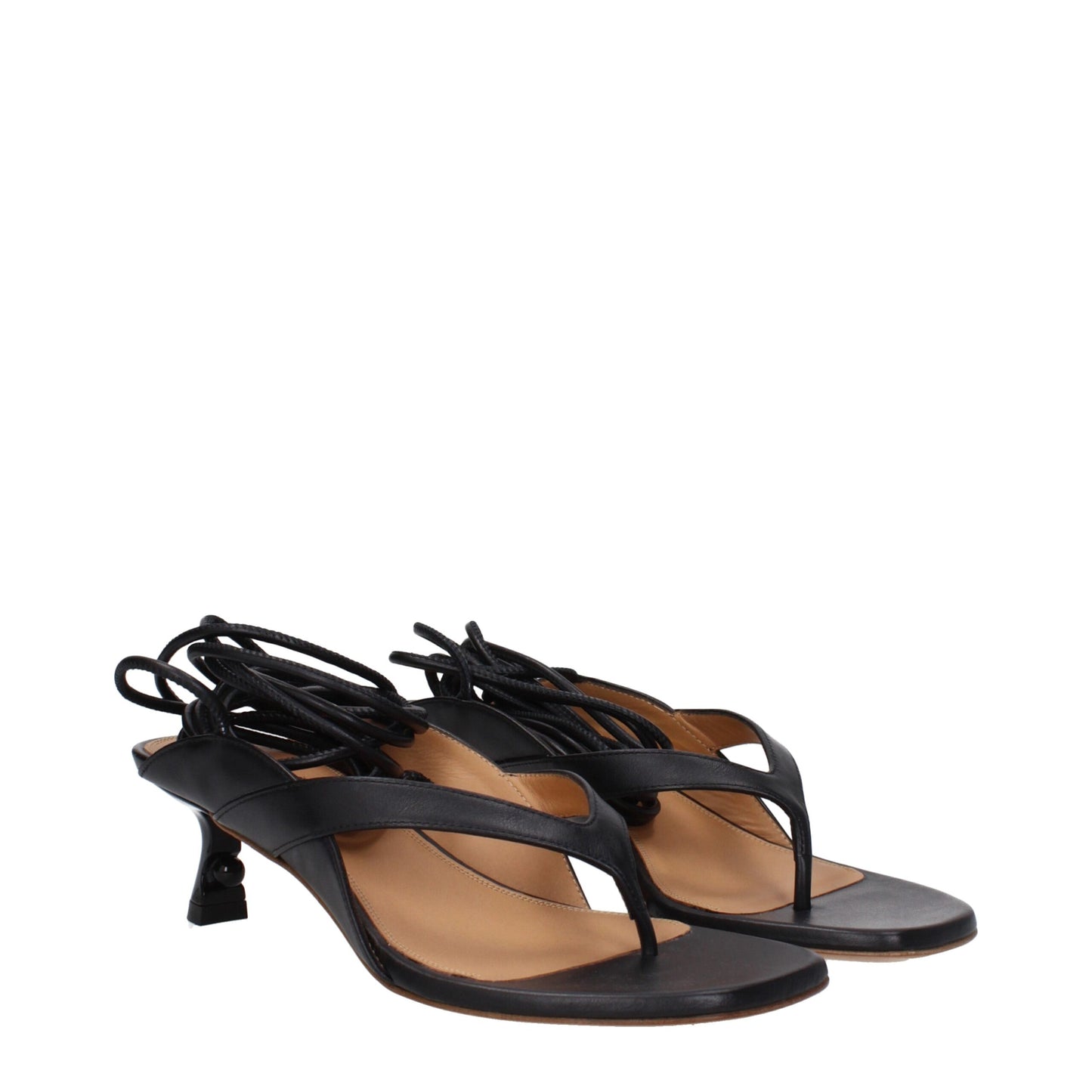 Zwart-wit leren slippers