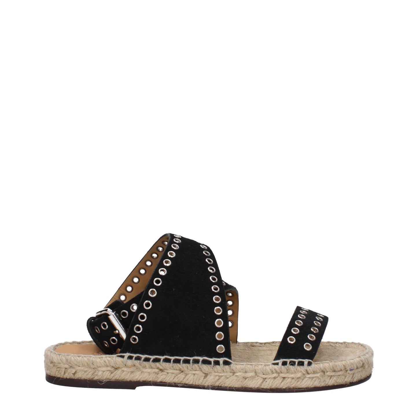 Isabel Marant Zwarte Lederen Platte Sandalen