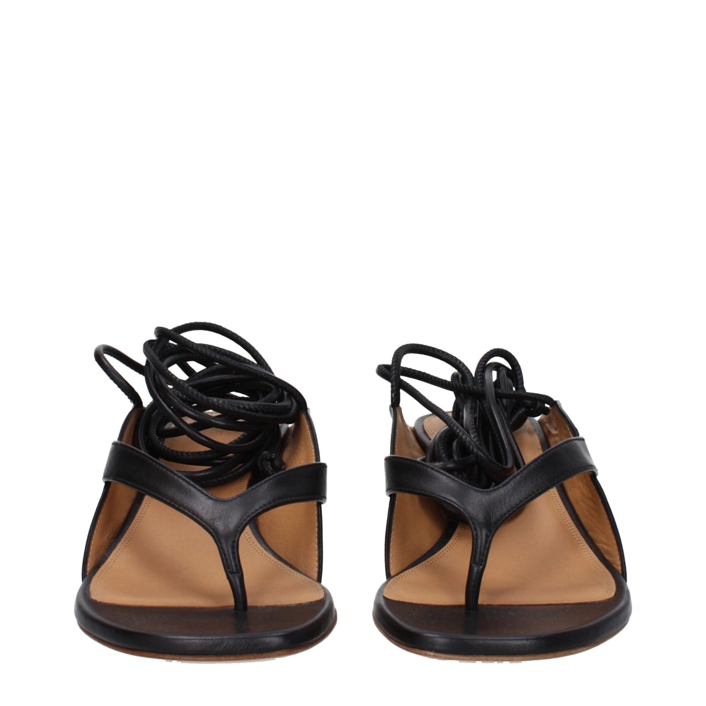 Zwart-wit leren slippers