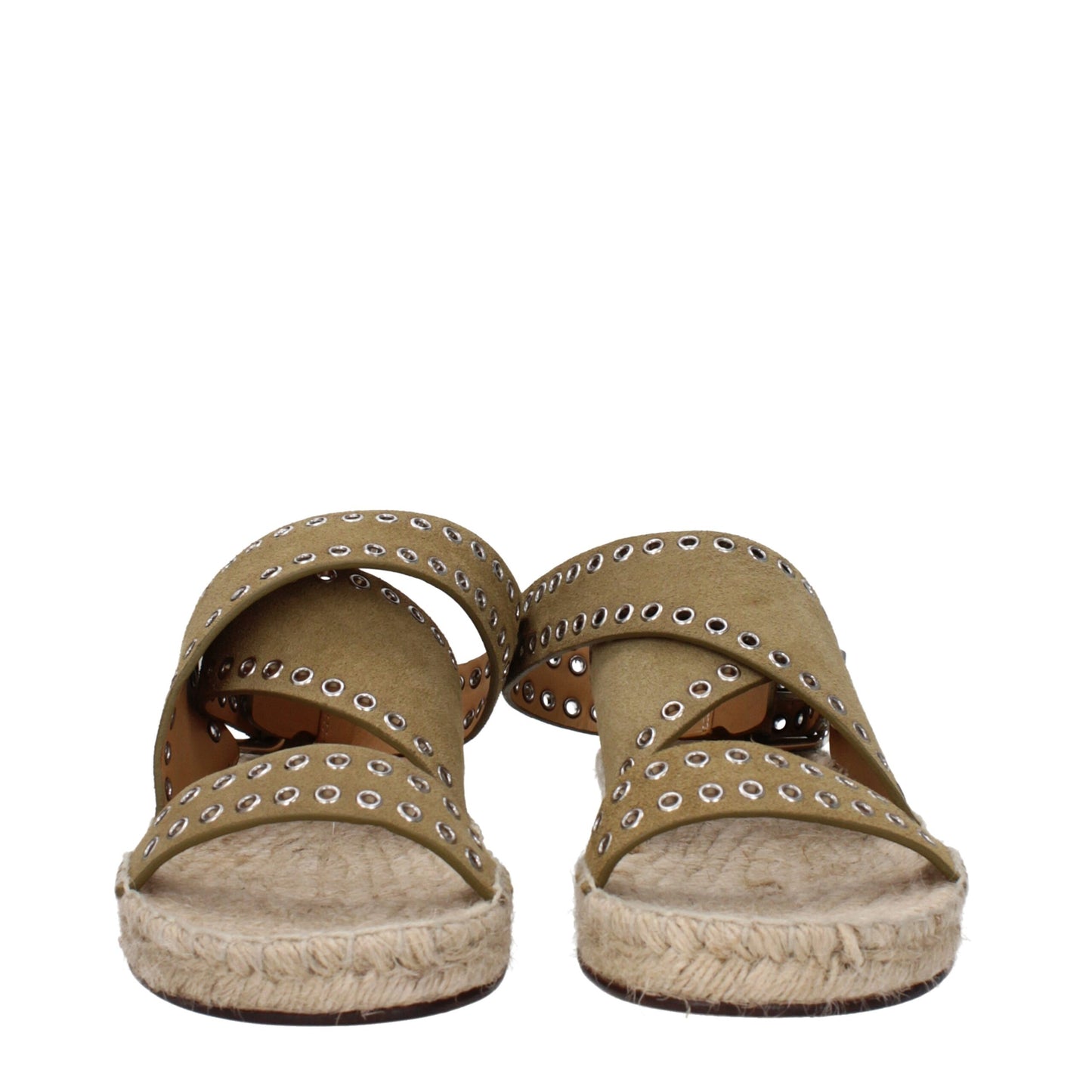 Isabel Marant groene leren platte sandalen