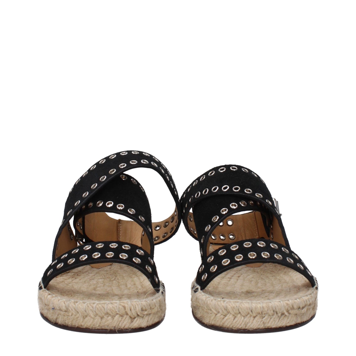 Isabel Marant Zwarte Lederen Platte Sandalen