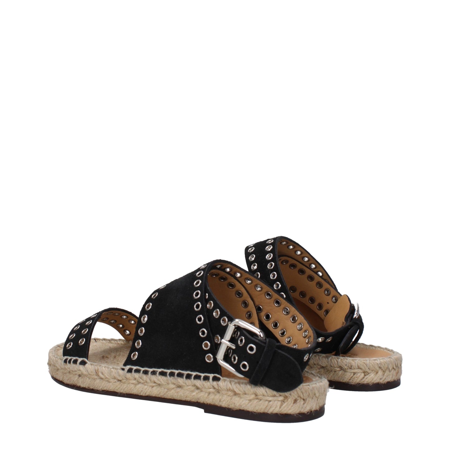 Isabel Marant Zwarte Lederen Platte Sandalen
