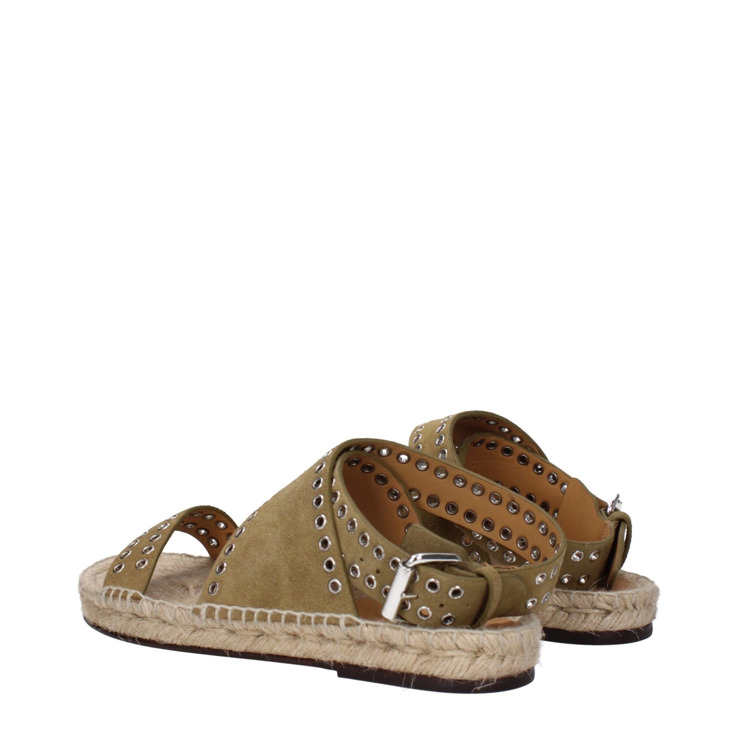 Isabel Marant groene leren platte sandalen