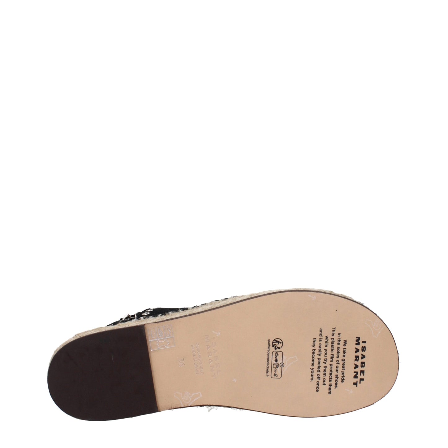 Isabel Marant Zwarte Lederen Platte Sandalen