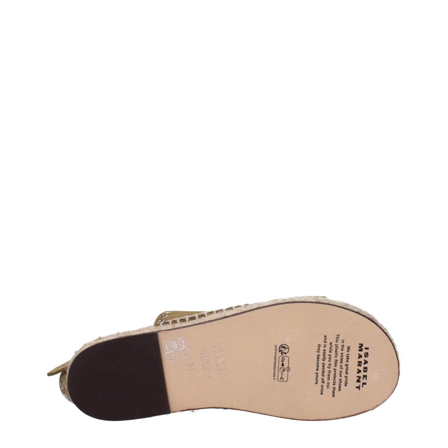 Isabel Marant groene leren platte sandalen