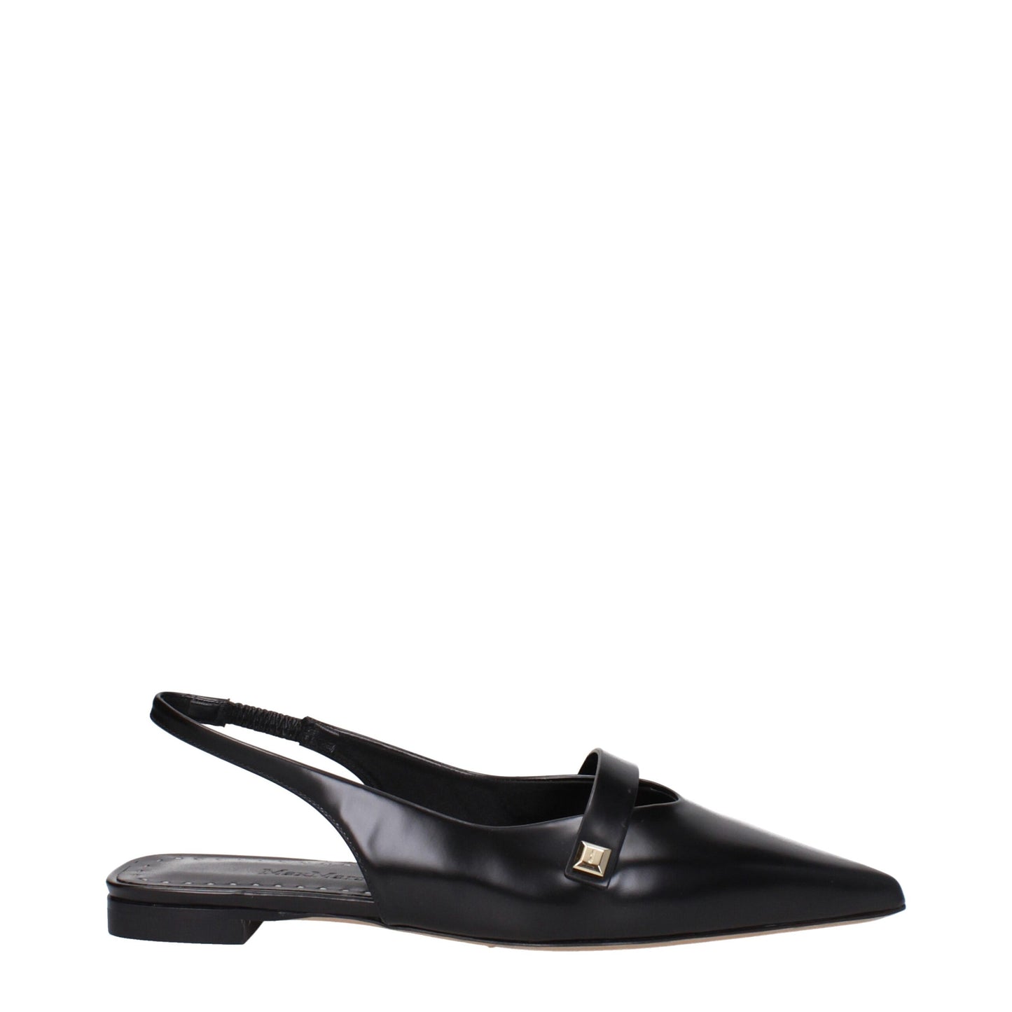 Max Mara leren balletpumps in het zwart
