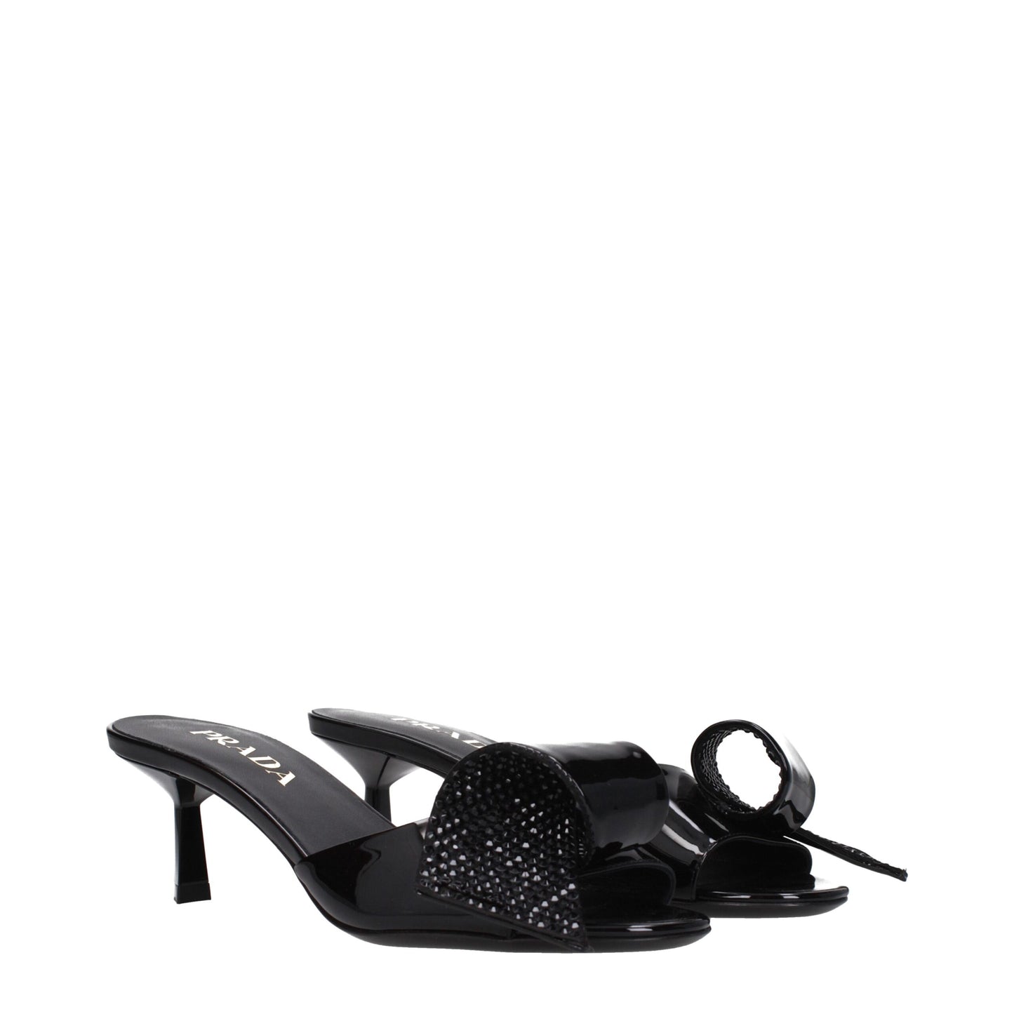 Prada leren sandalen in het zwart