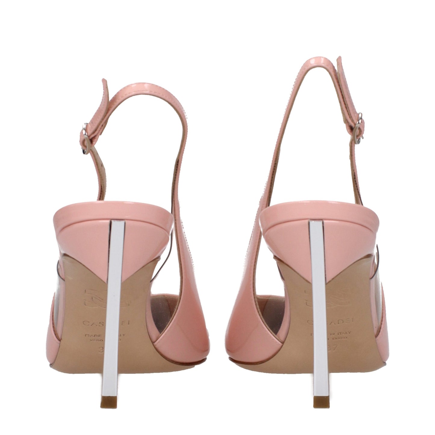 Casadei roze leren pumps met hoge hak