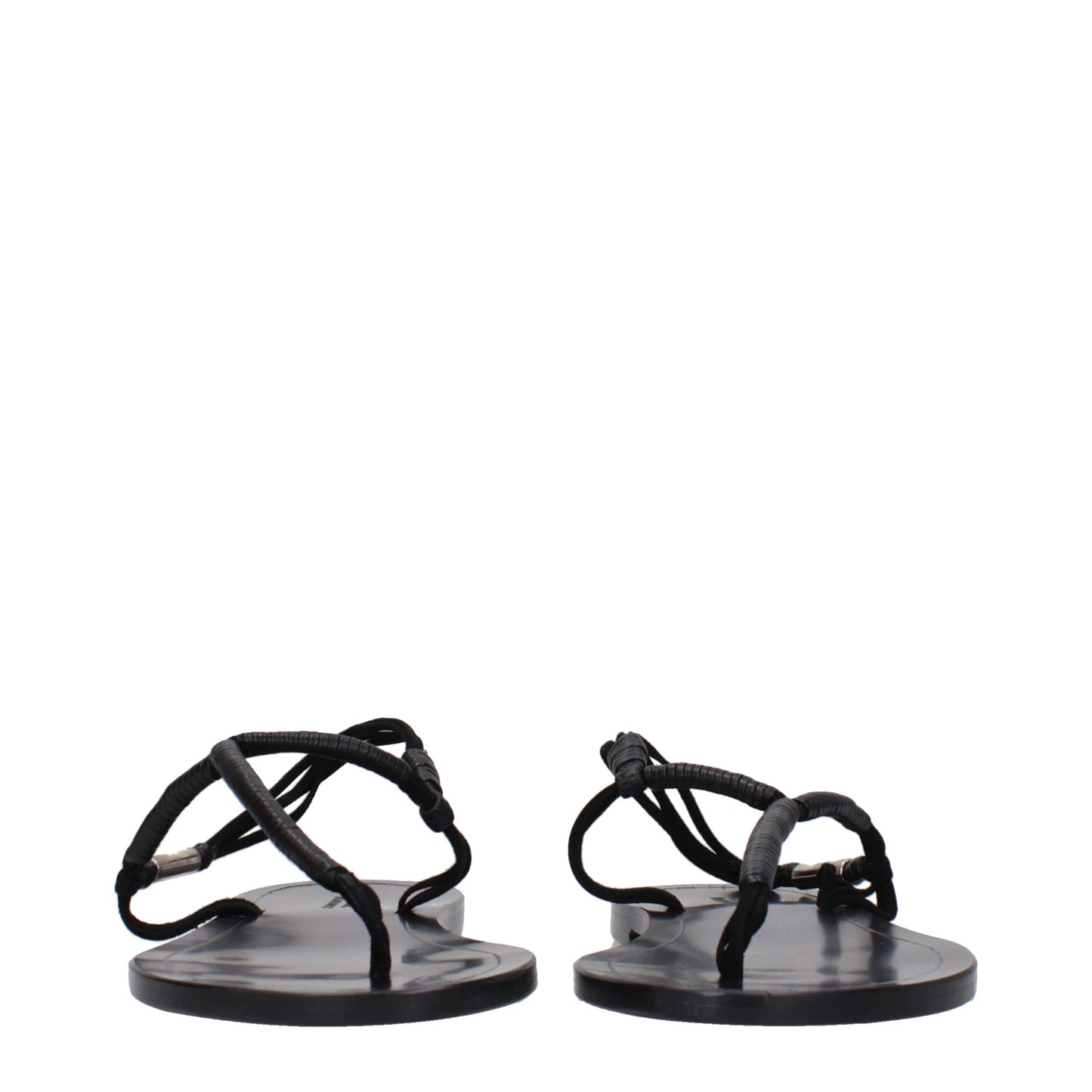 Isabel Marant Zwarte Leren Flip-Flop Sandalen