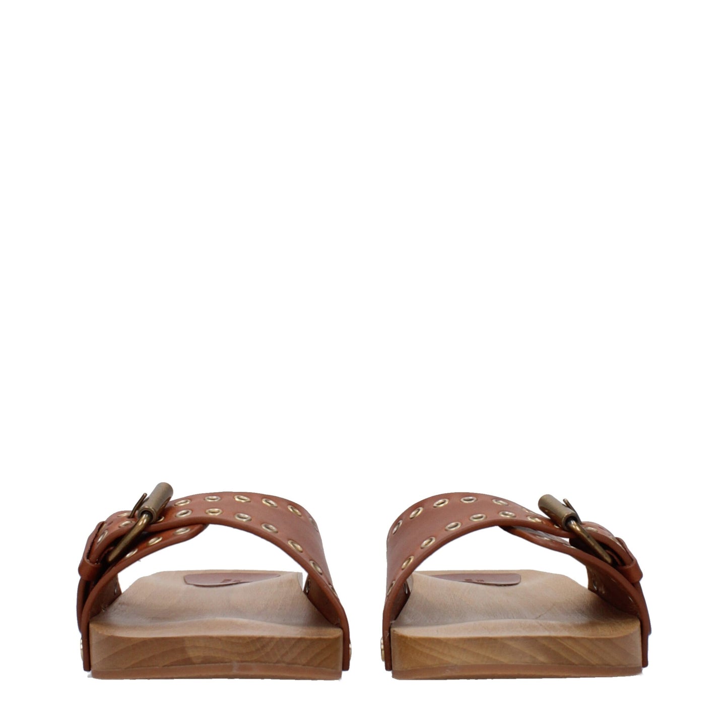 Isabel Marant bruine leren slippersandalen