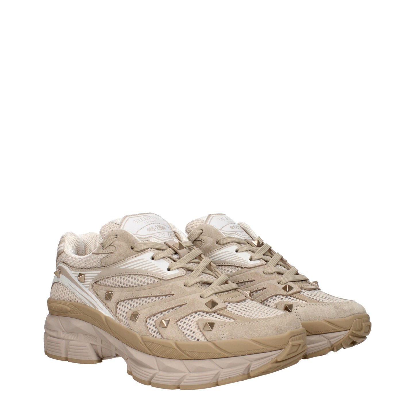 Baskets basses en tissu beige Valentino Garavani