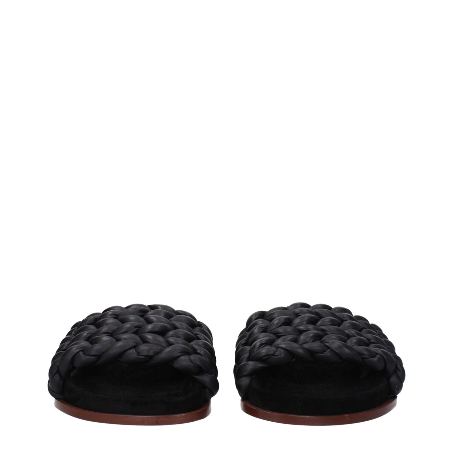 Chloé Zwarte Lederen Slippers Sandalen