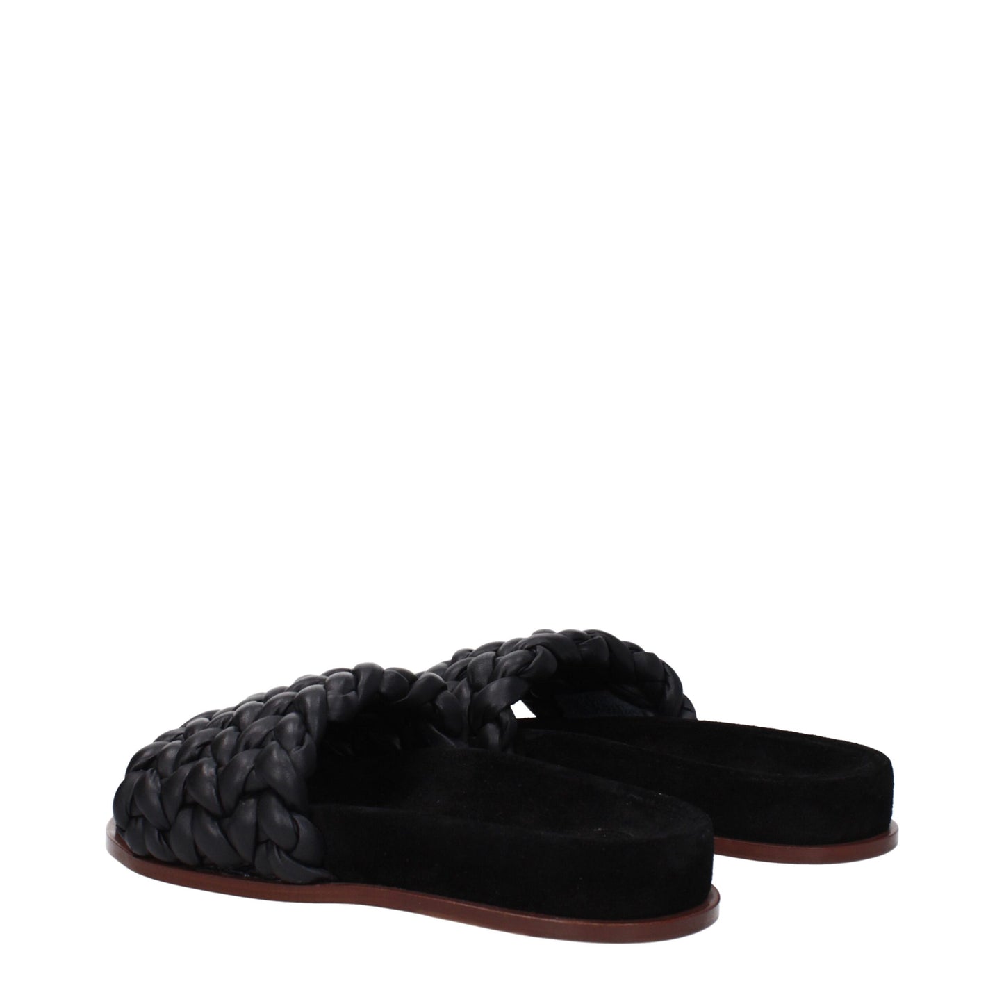 Chloé Zwarte Lederen Slippers Sandalen