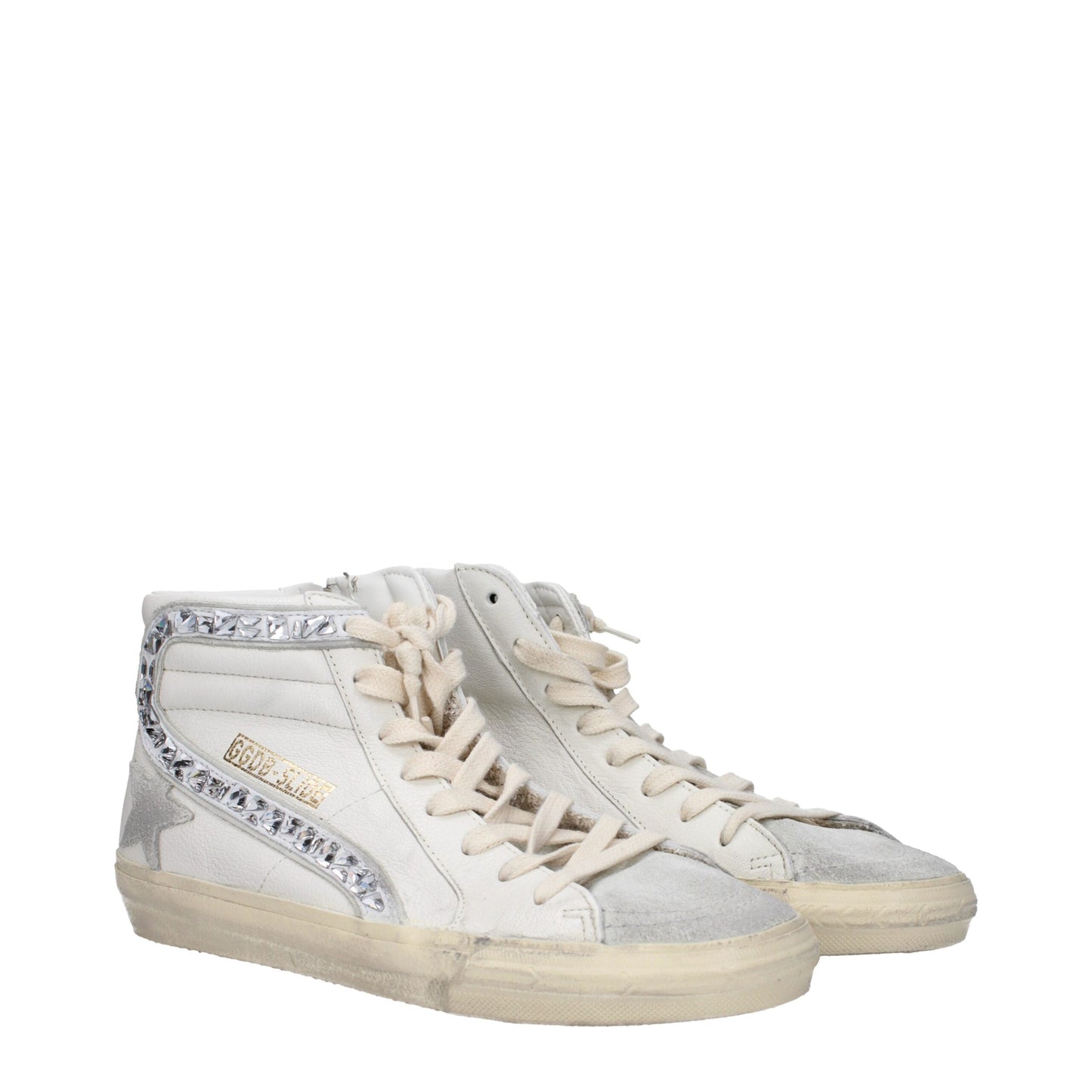 Golden Goose witte leren hoge sneakers