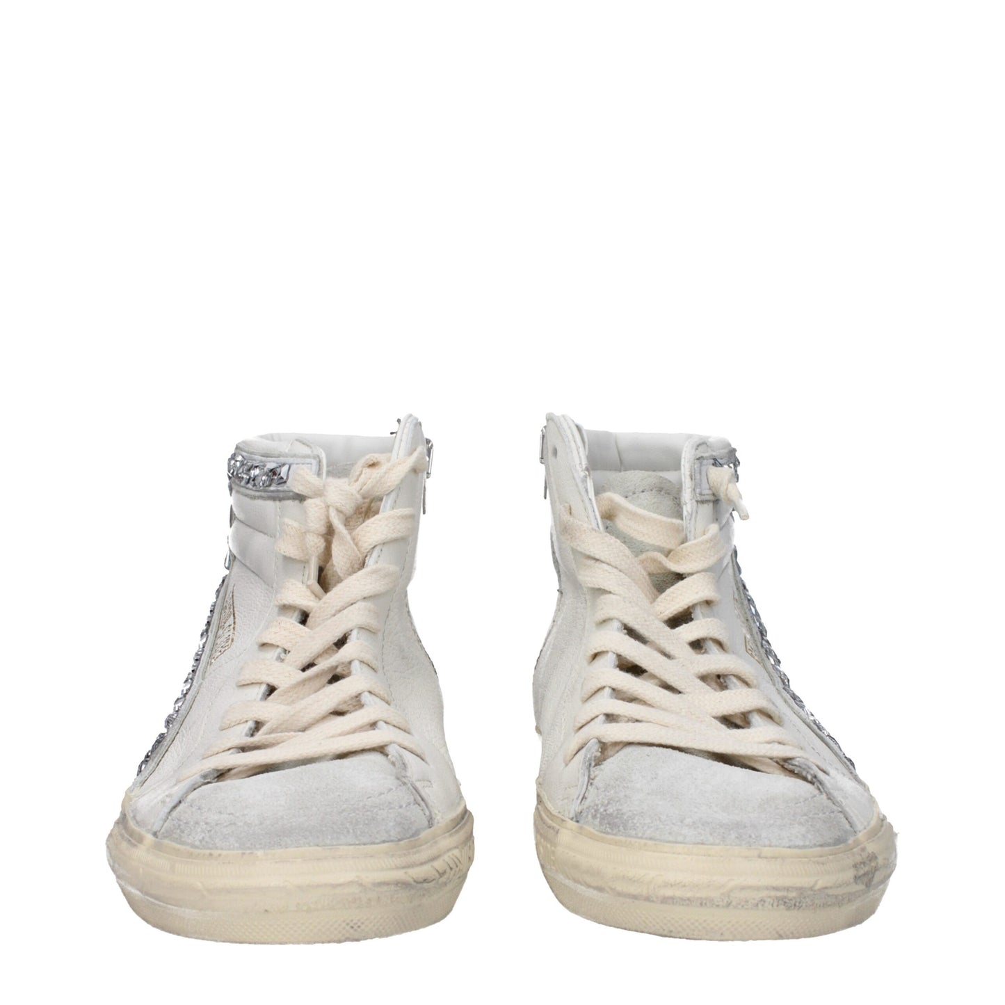 Golden Goose witte leren hoge sneakers