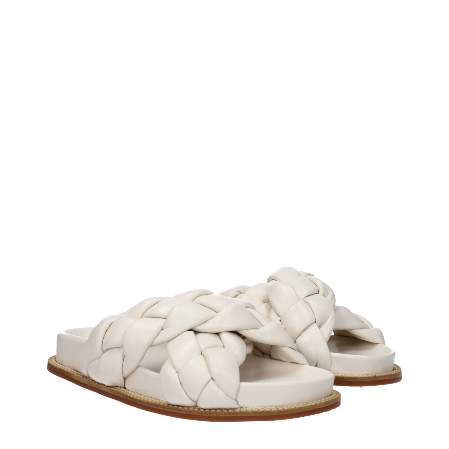 Fabiana Filippi Beige Lederen Slippersandalen