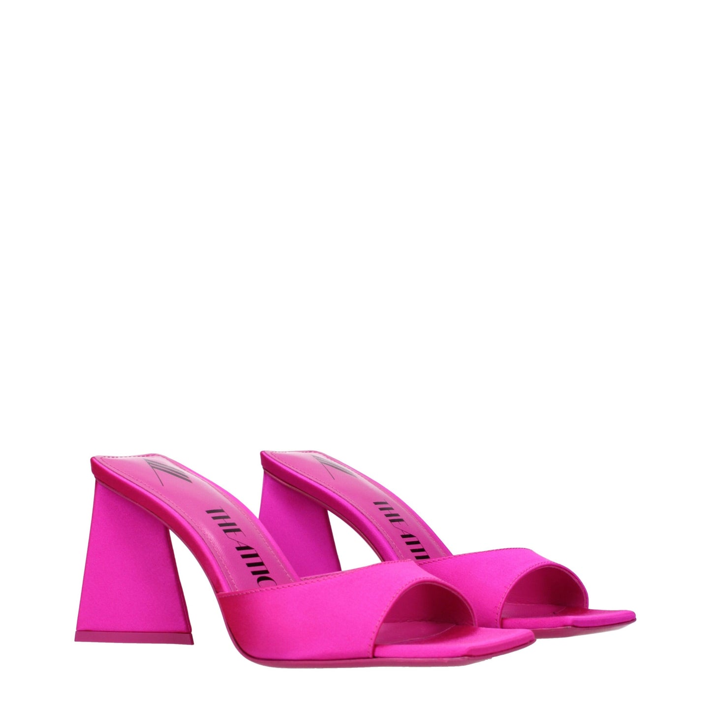 De Attico roze satijnen stilettohak-sandalen