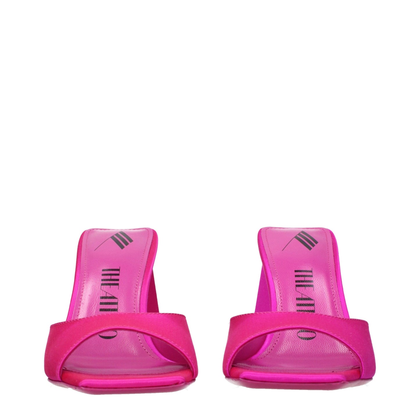 De Attico roze satijnen stilettohak-sandalen