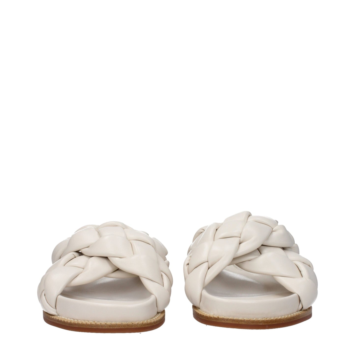 Fabiana Filippi Beige Lederen Slippersandalen