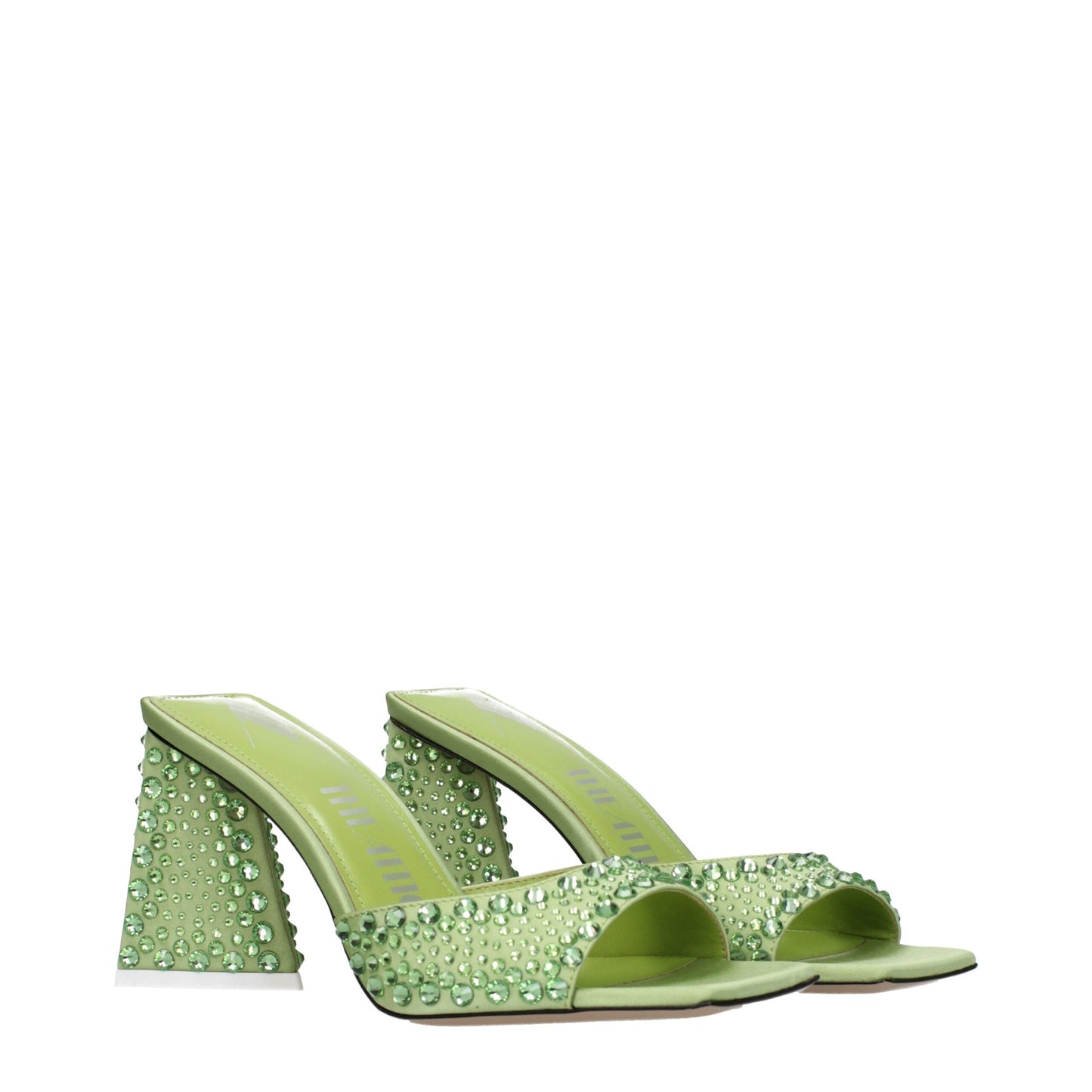 De Attico groene satijnen stilettohak-sandalen