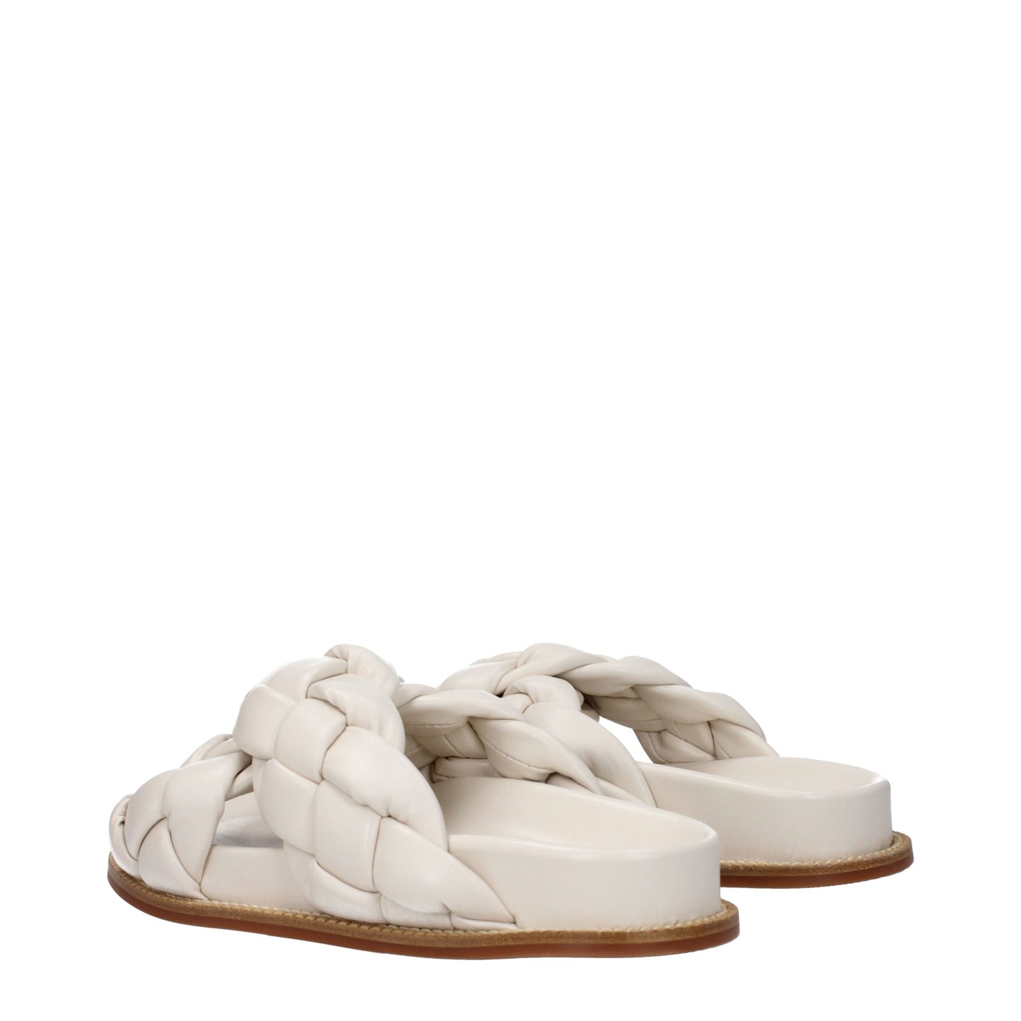 Fabiana Filippi Beige Lederen Slippersandalen