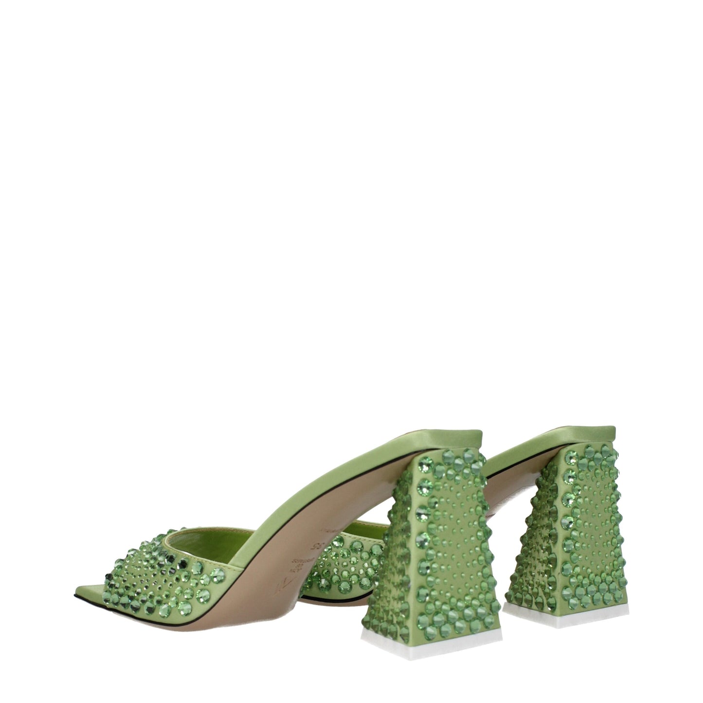 De Attico groene satijnen stilettohak-sandalen
