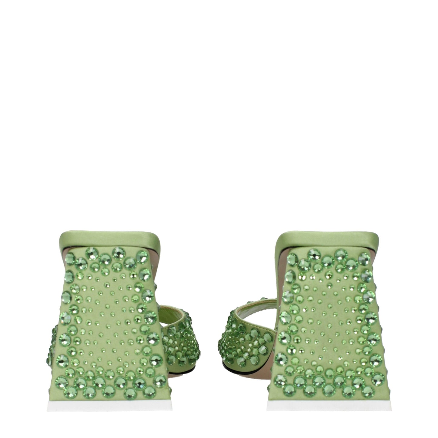 De Attico groene satijnen stilettohak-sandalen
