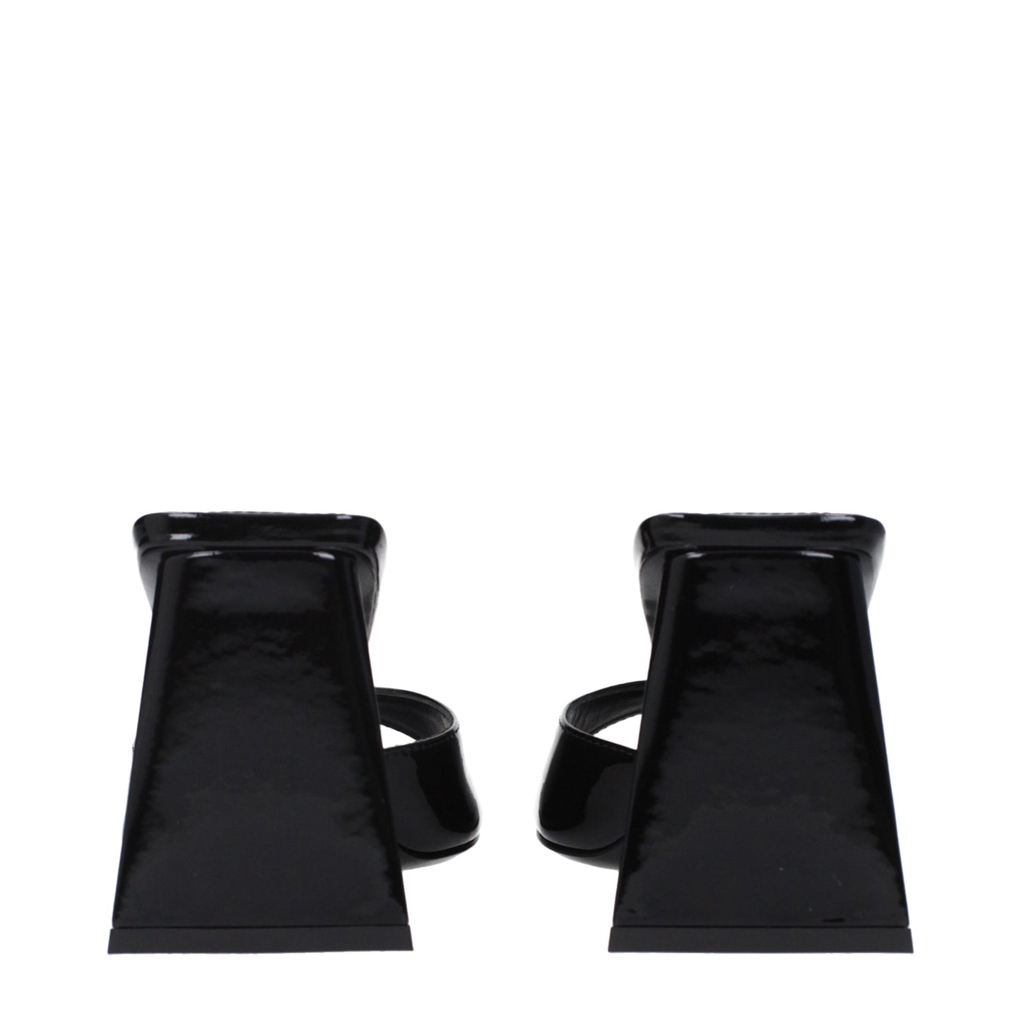 De Attico Zwarte Lederen Stiletto Hakken Sandalen