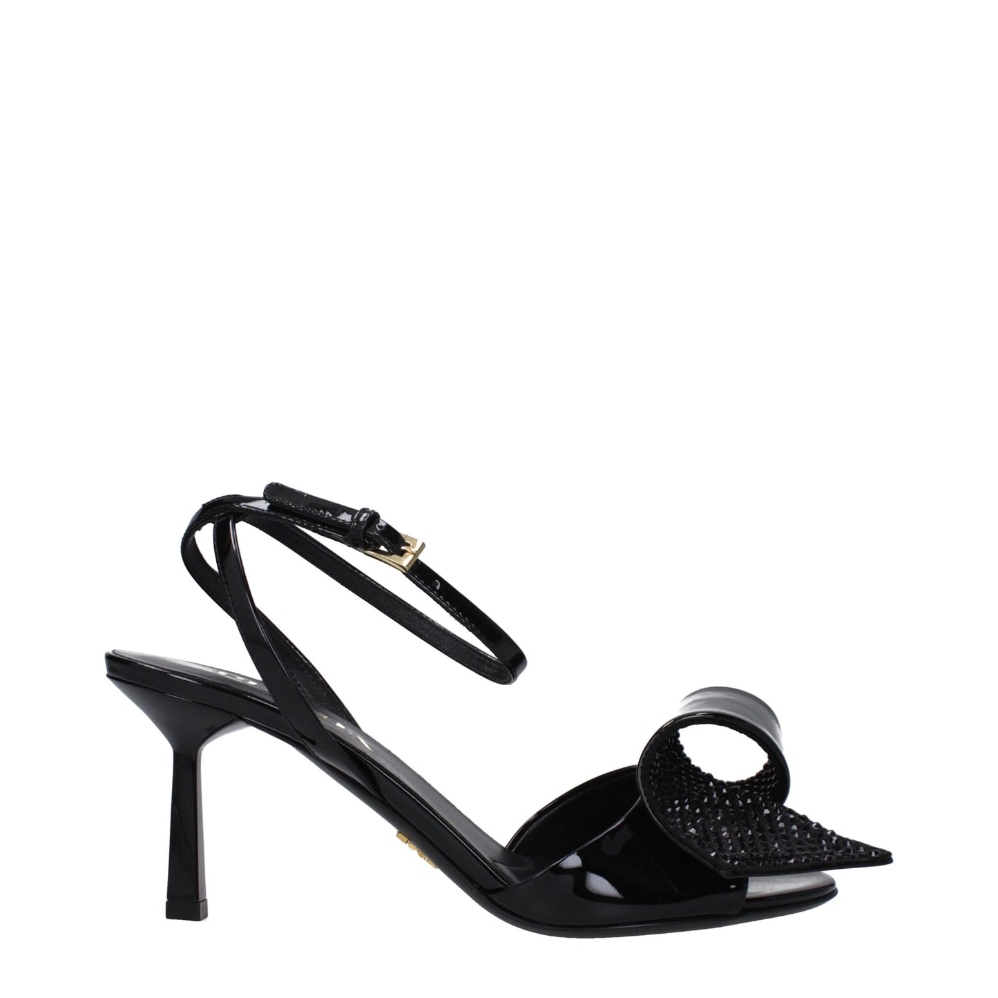 Prada Zwarte Lederen Stiletto Sandalen