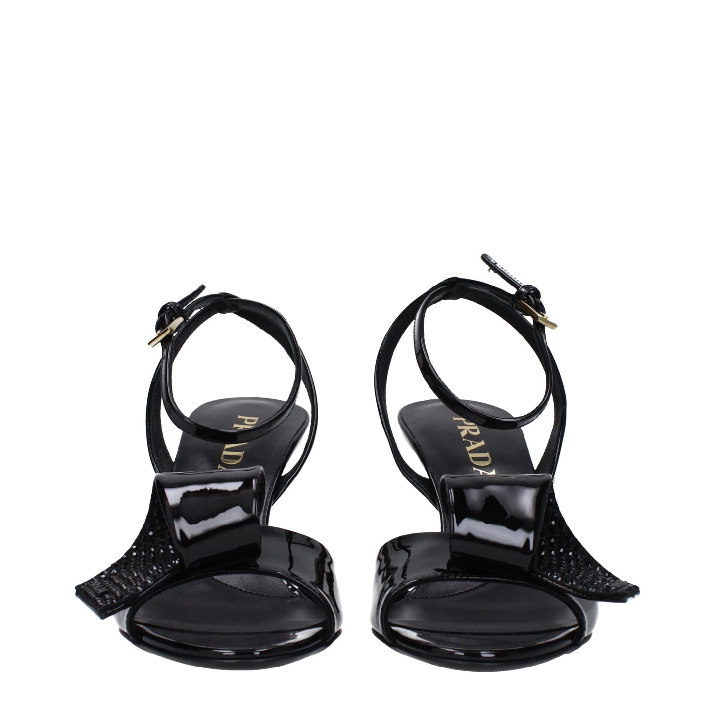 Prada Zwarte Lederen Stiletto Sandalen