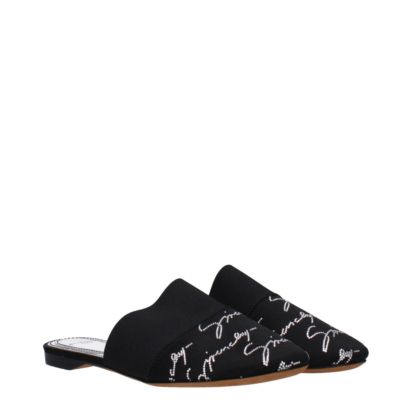 Zwarte satijnen slippersandalen van Givenchy