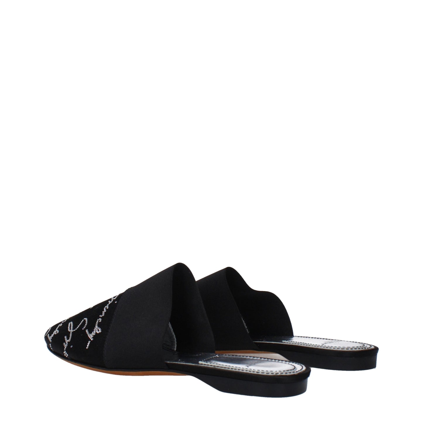 Zwarte satijnen slippersandalen van Givenchy