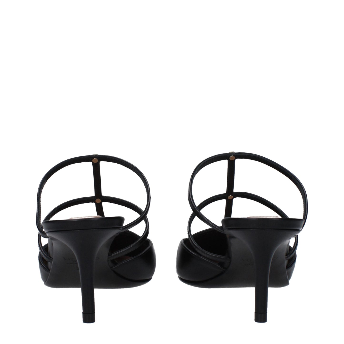 Valentino Garavani Zwarte Lederen Sandalen