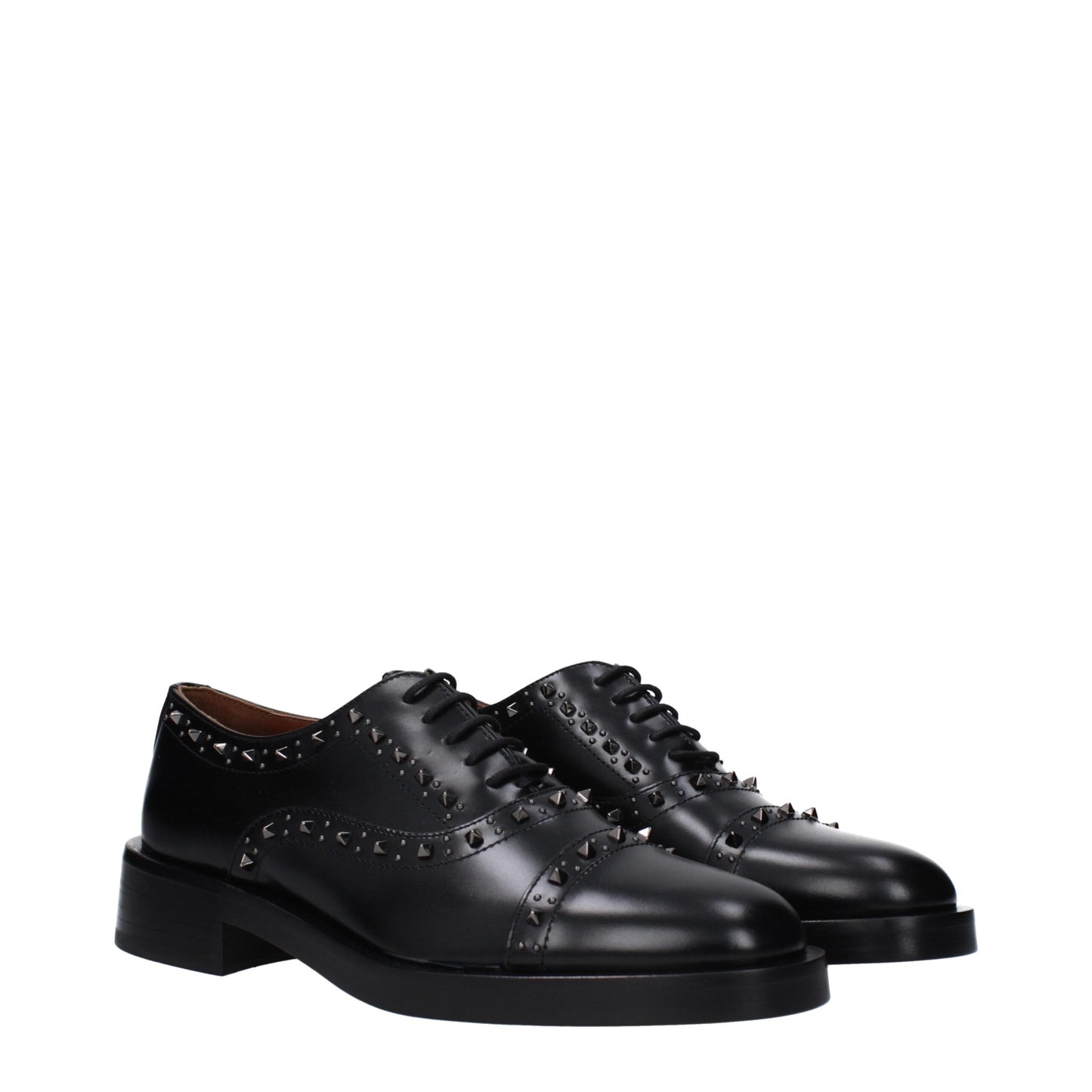 Valentino Garavani Zwarte Lederen Oxford- en Derby-schoenen
