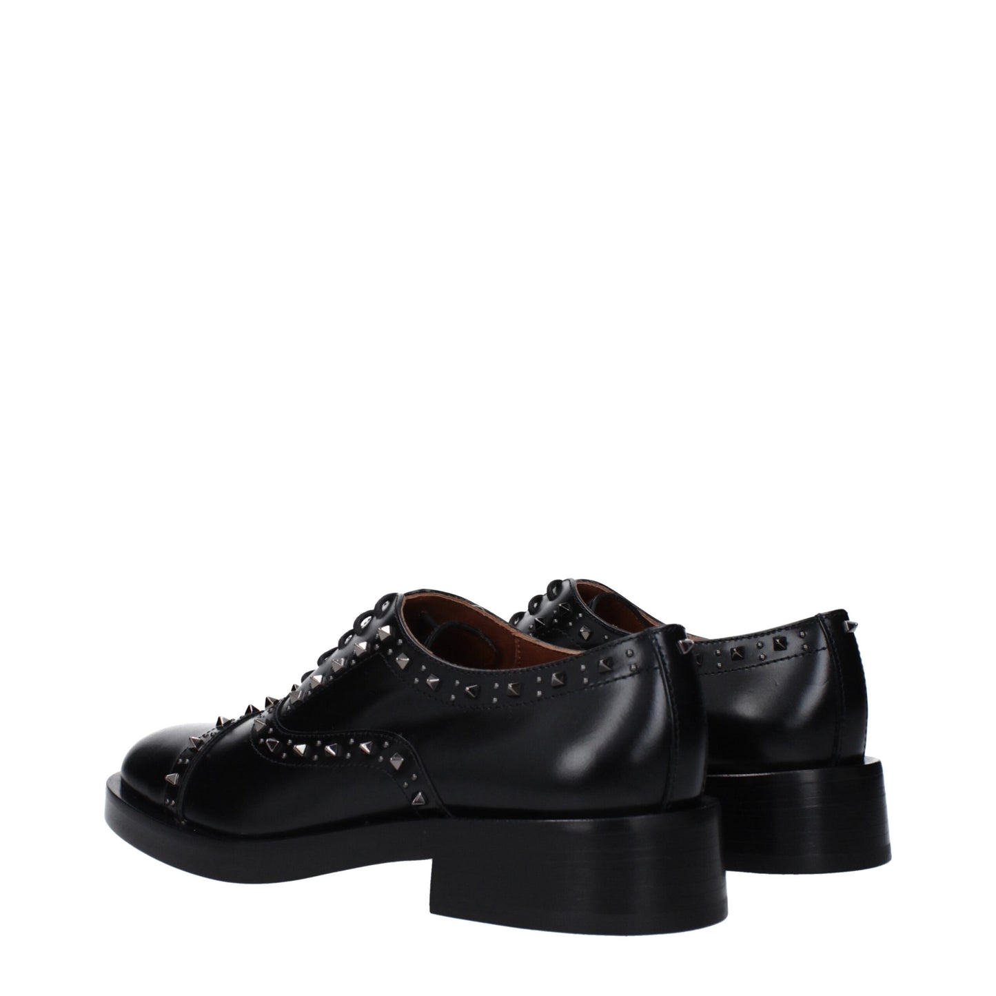 Valentino Garavani Zwarte Lederen Oxford- en Derby-schoenen