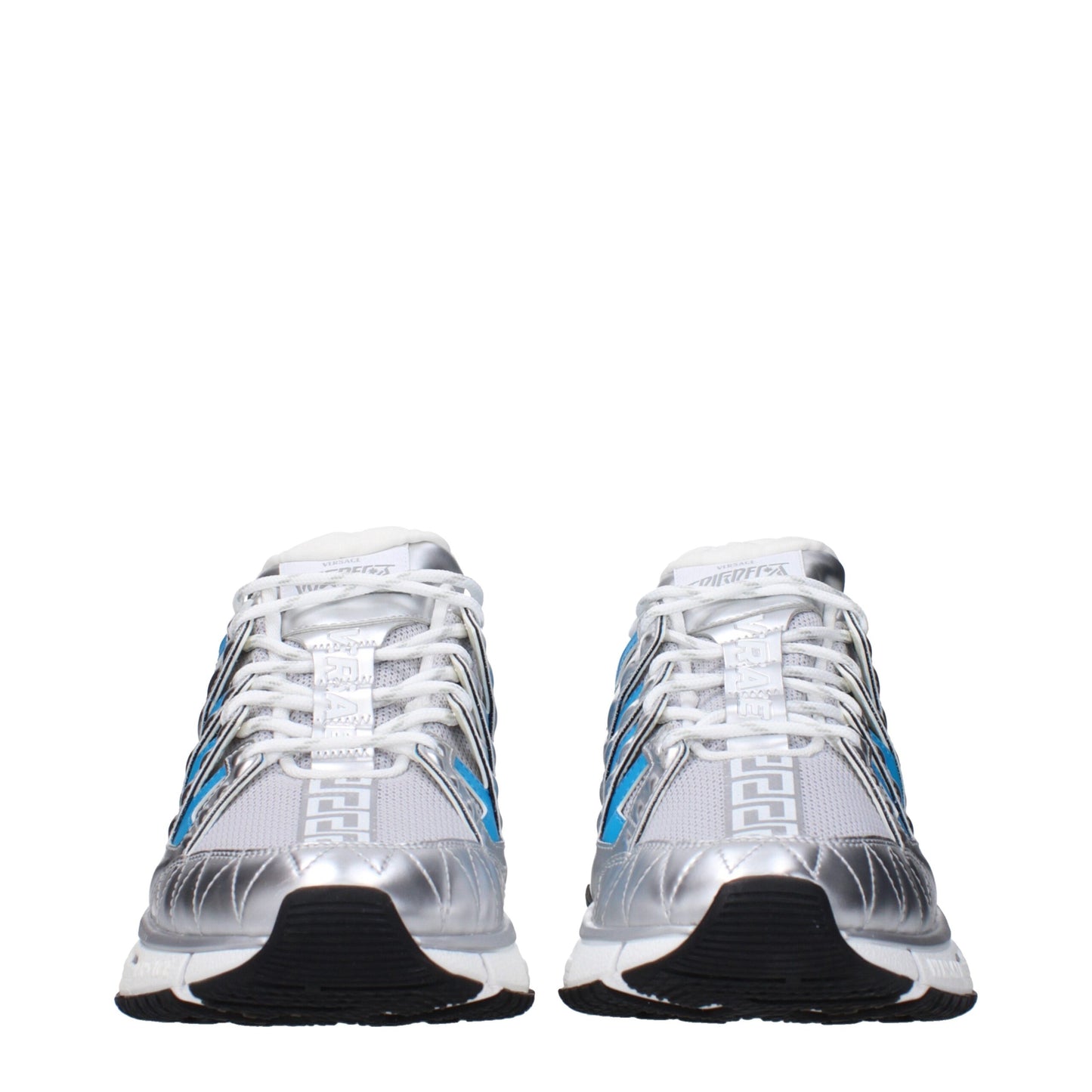 Sneakers de sport en tissu gris Versace