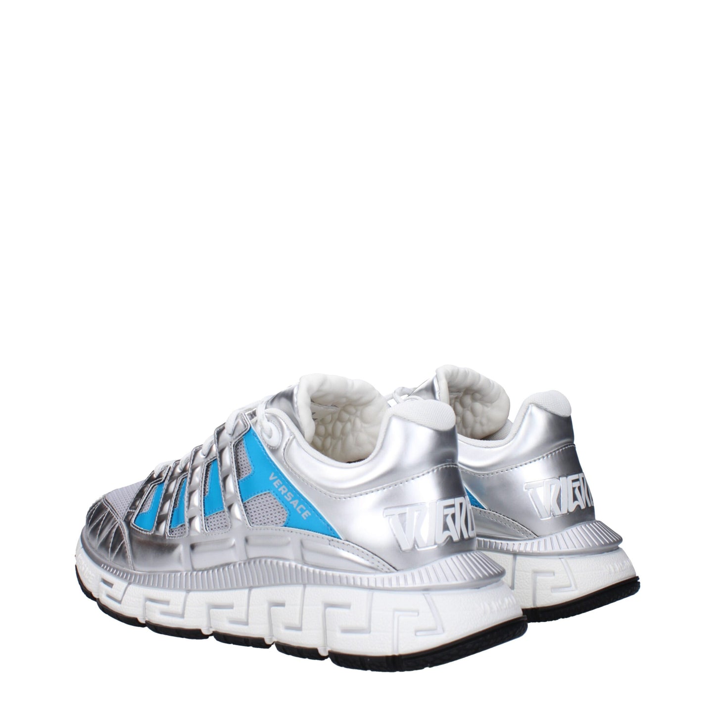 Sneakers de sport en tissu gris Versace