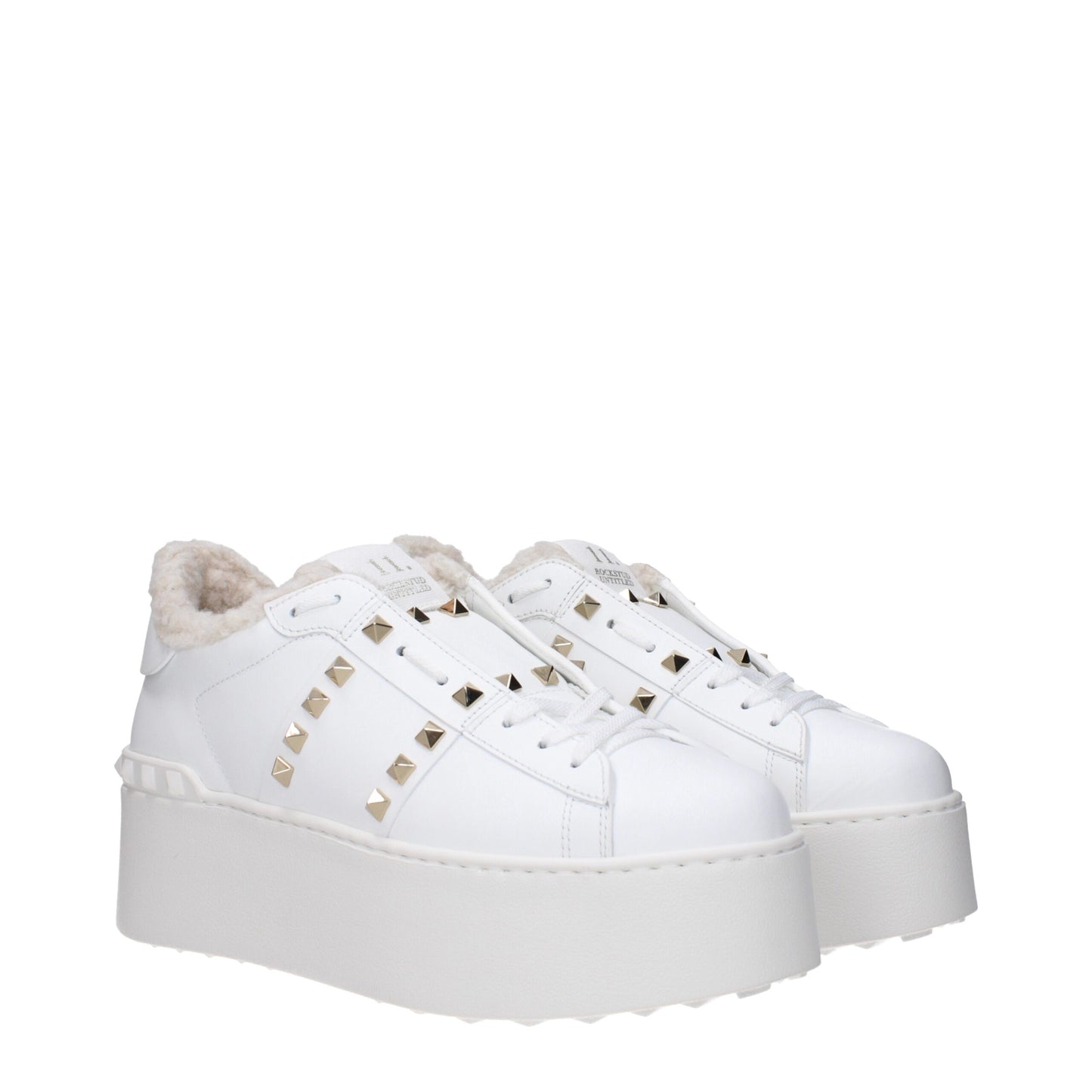 Valentino Garavani witte leren platform sneakers