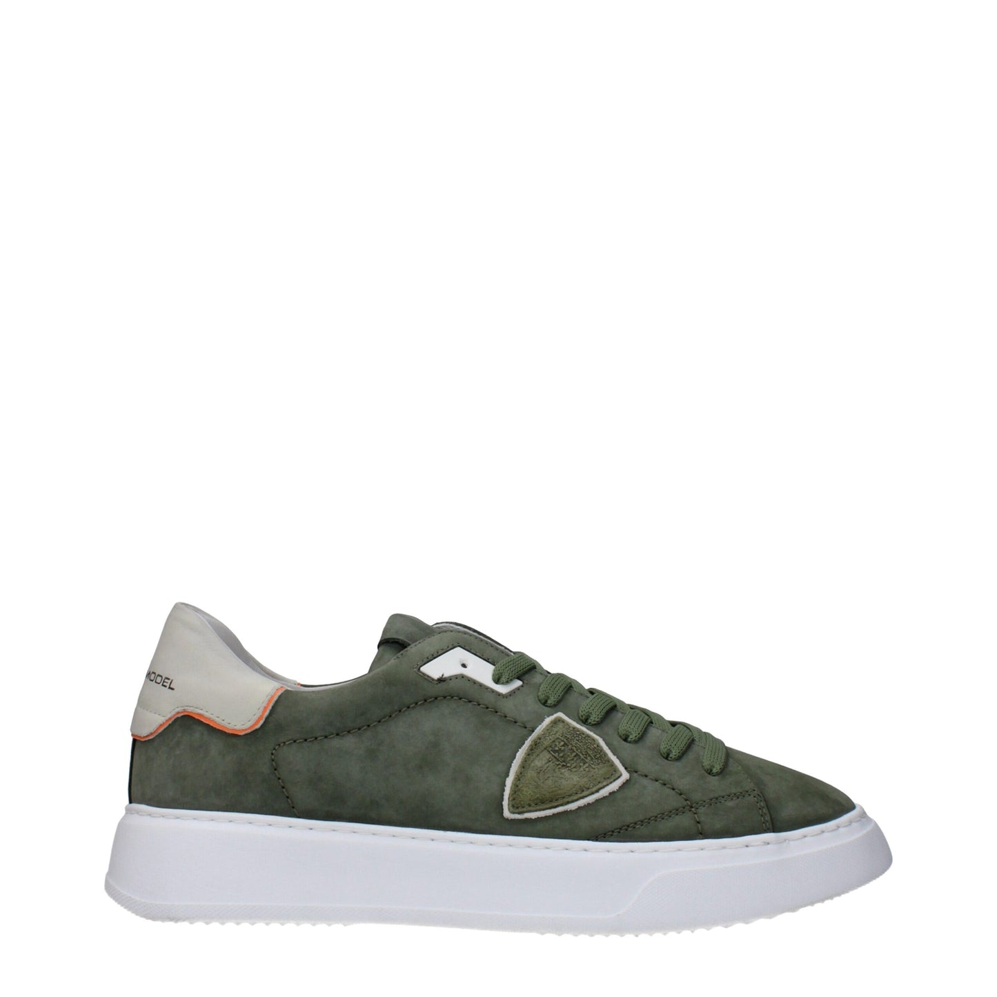 Baskets basses en cuir vert de Philippe Model