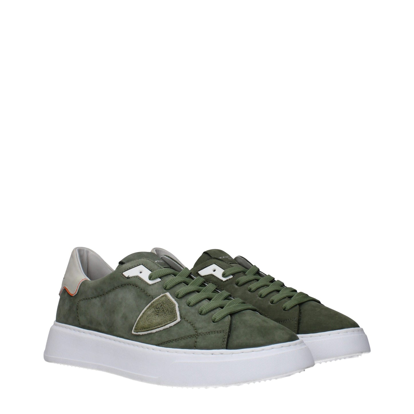 Baskets basses en cuir vert de Philippe Model