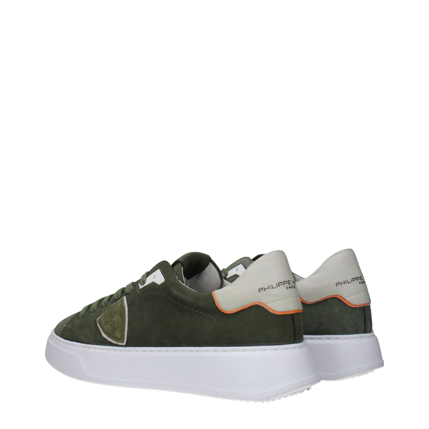 Baskets basses en cuir vert de Philippe Model