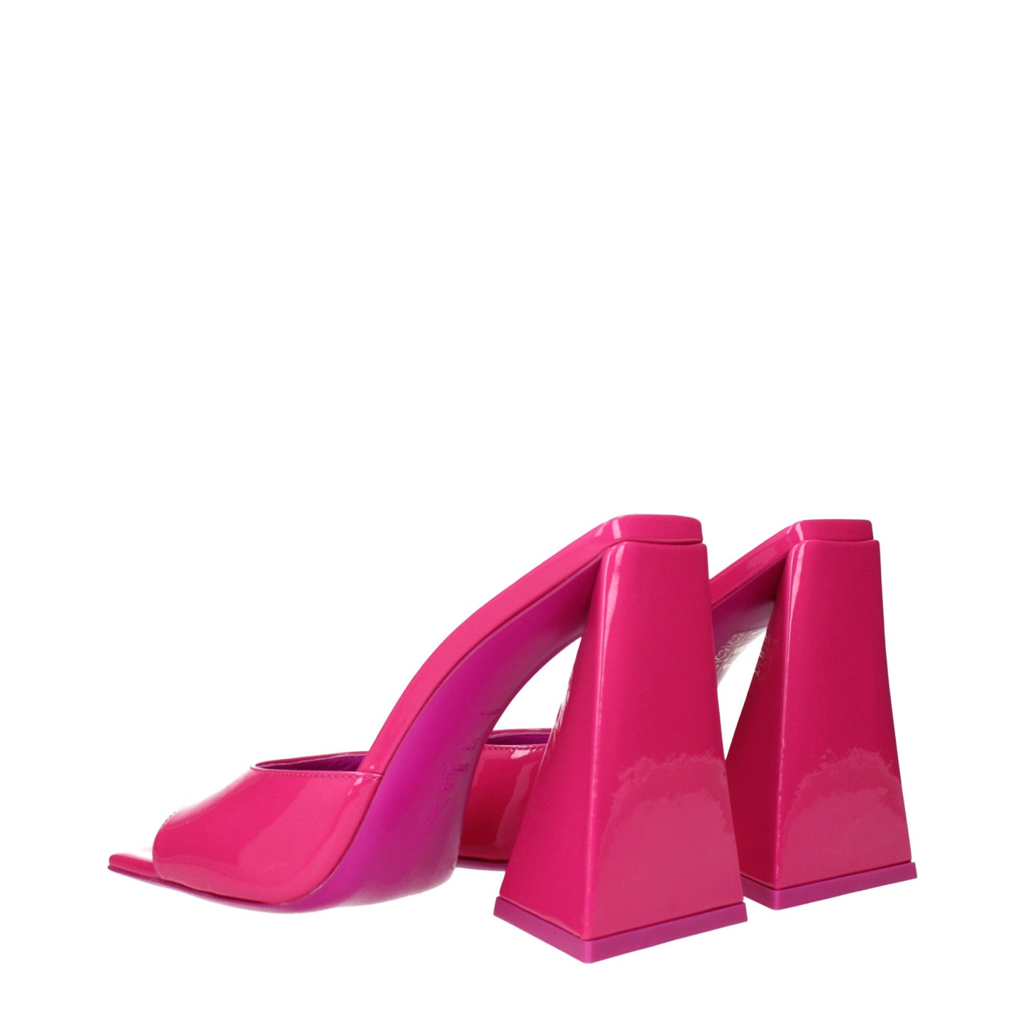 De Attico roze leren platformsschoenen