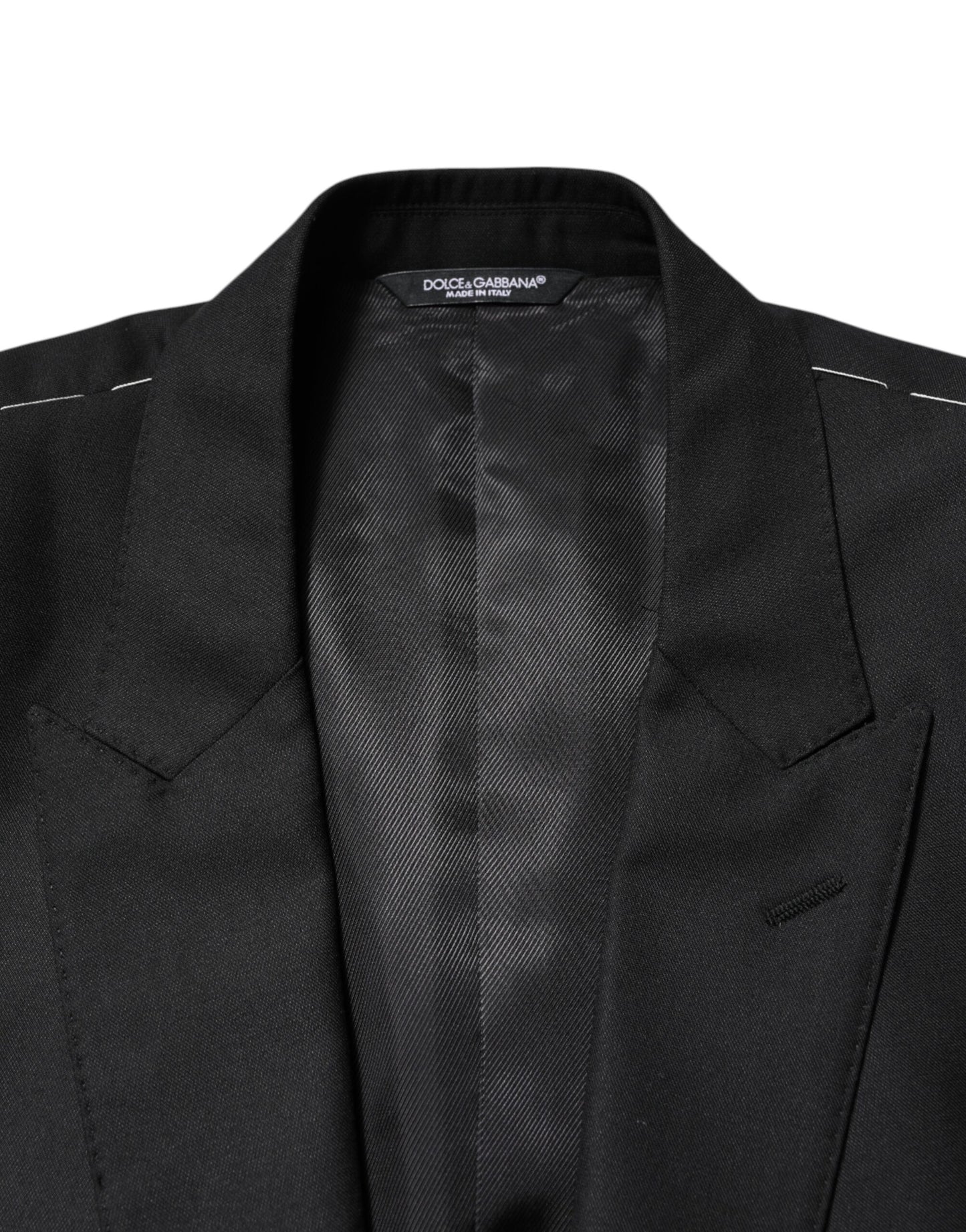 Dolce & Gabbana Blazer noir en laine à simple boutonnage